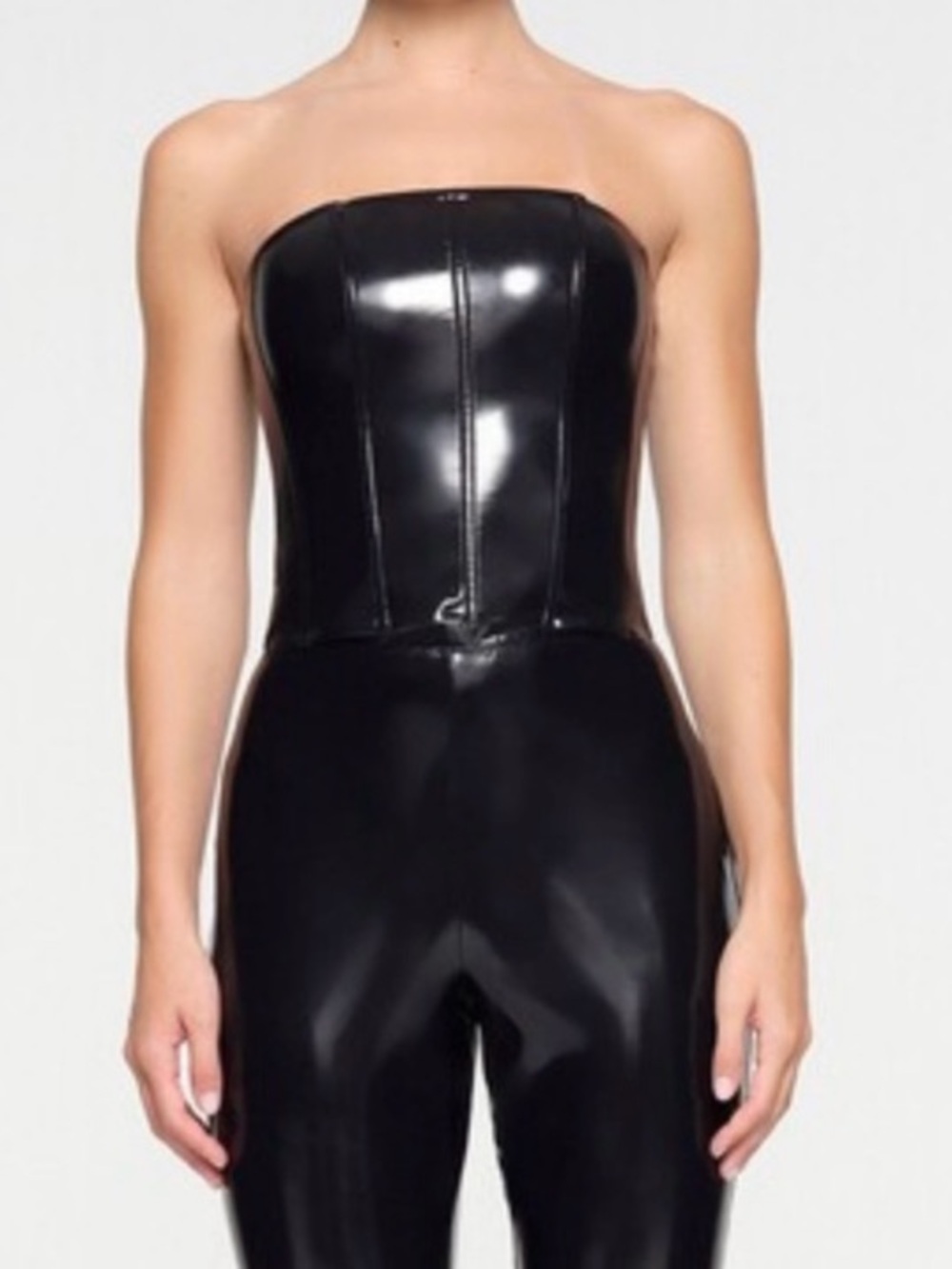 SKIMS Onyx vinyl corset